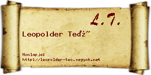 Leopolder Teó névjegykártya